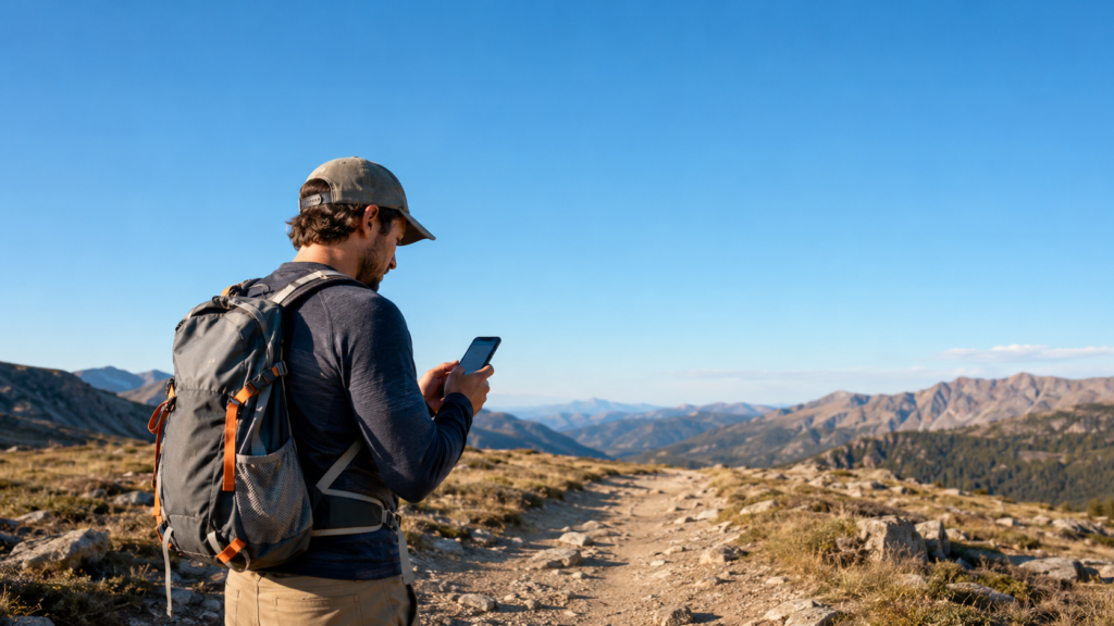 Using a Starlink-compatible phone outdoors with a clear view of the sky