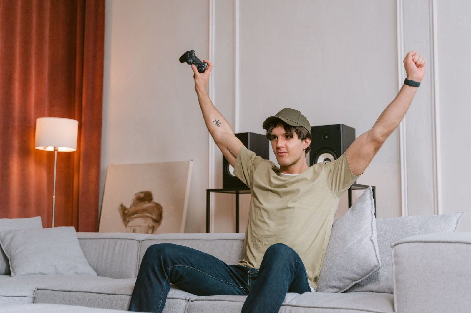 Gamer celebrating GTA 6 pre-order excitement