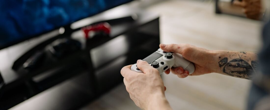Game console setup in front of a 4K TV for GTA 6
