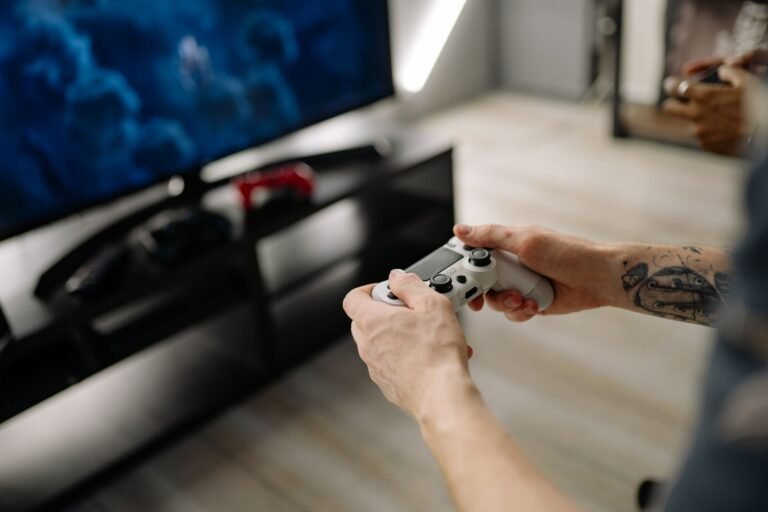 Game console setup in front of a 4K TV for GTA 6