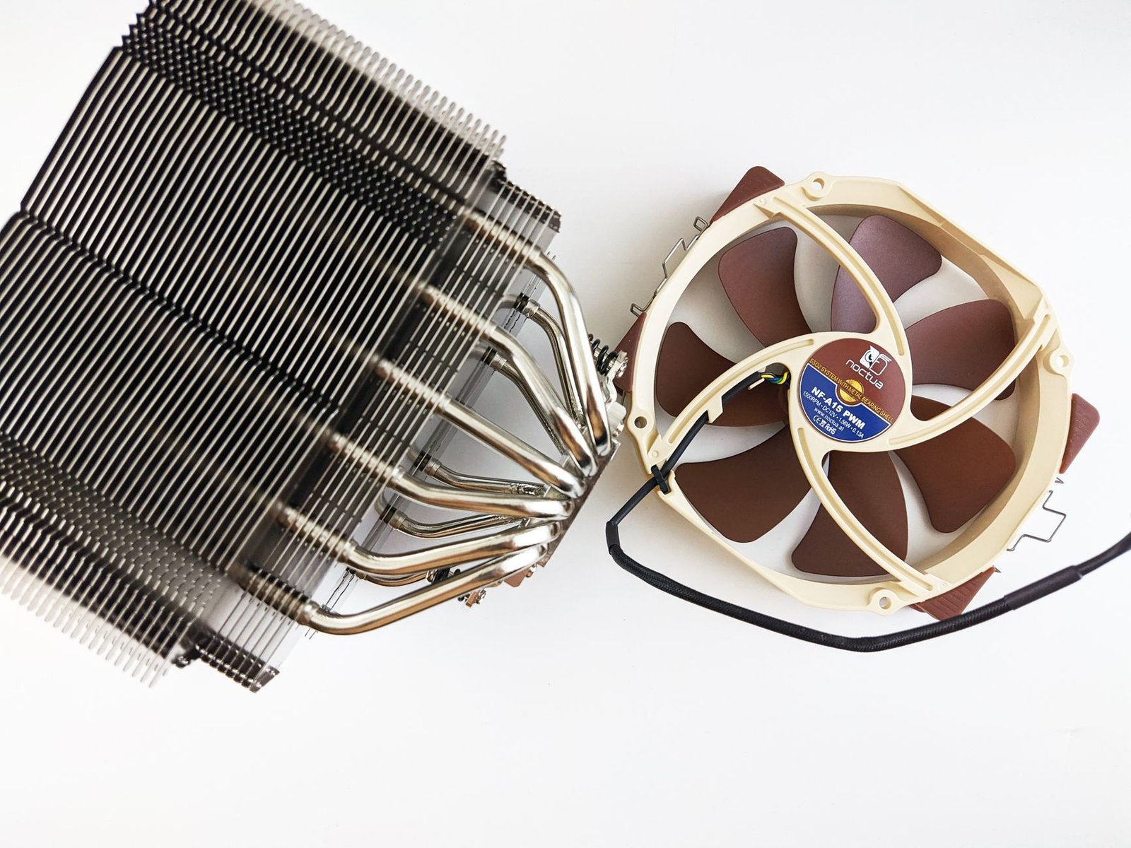 Laptop cooling fan and heatsink close-up