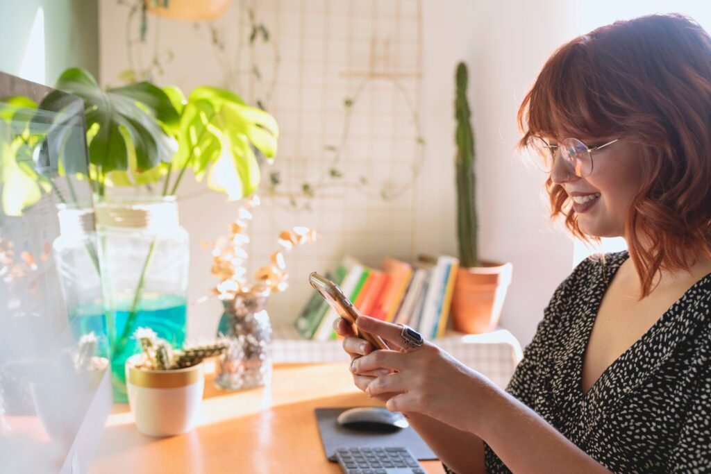 How to set up passkeys: a woman signing in on her phone with a passkey instead of a password