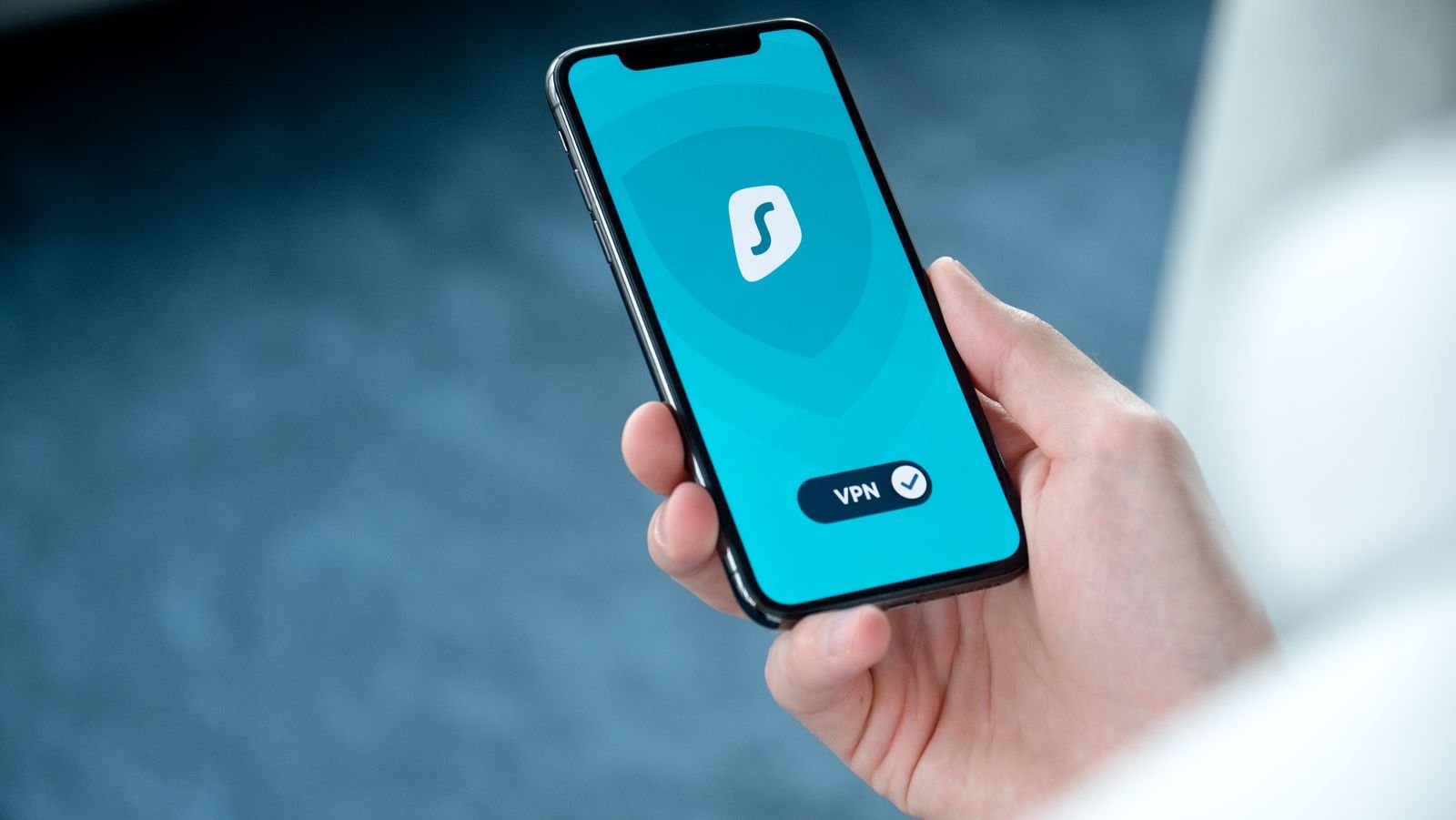 Smartphone showing a VPN on public wifi connection screen
