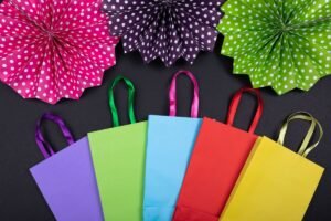Colorful flat-lay of shopping bags for Prime Big Deal Days 2026