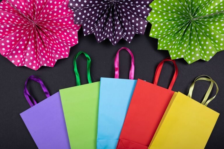 Colorful flat-lay of shopping bags for Prime Big Deal Days 2026